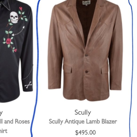 SIZE 44. SCULLY brown genuine leather blazer jacket. - Picture 3 of 16